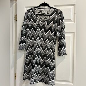 Black & Gray Knit Swim Coverup